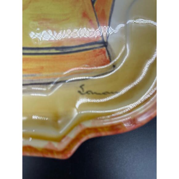 Vintage Italica ARS Pottery Set of 2 Salad Plates Hand Painted Flowers Italy - Picture 6 of 6